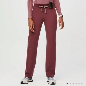 Figs Women Livingston Scrub Pants in Dark Cherry